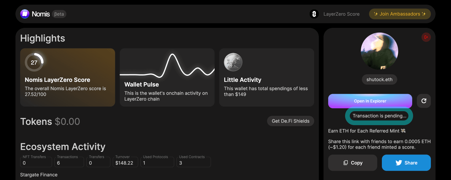 Transaction is pending