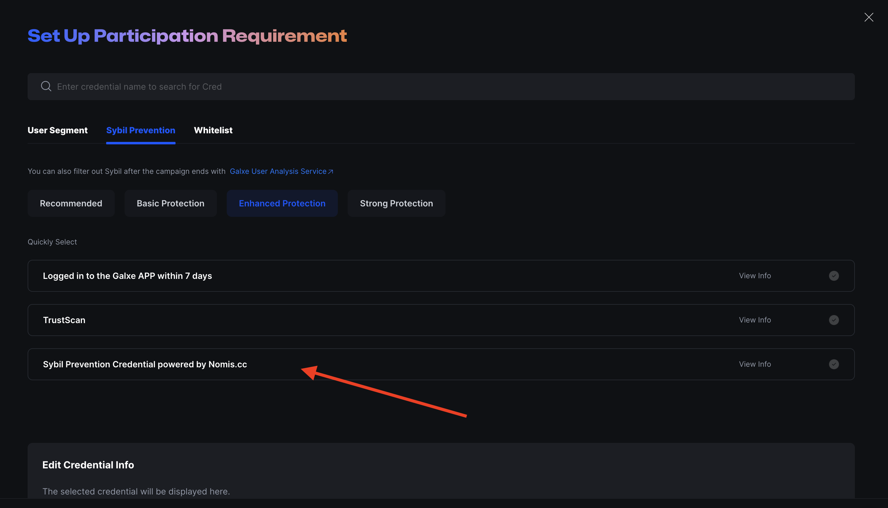 Sybil Prevention Credential powered by Nomis.cc