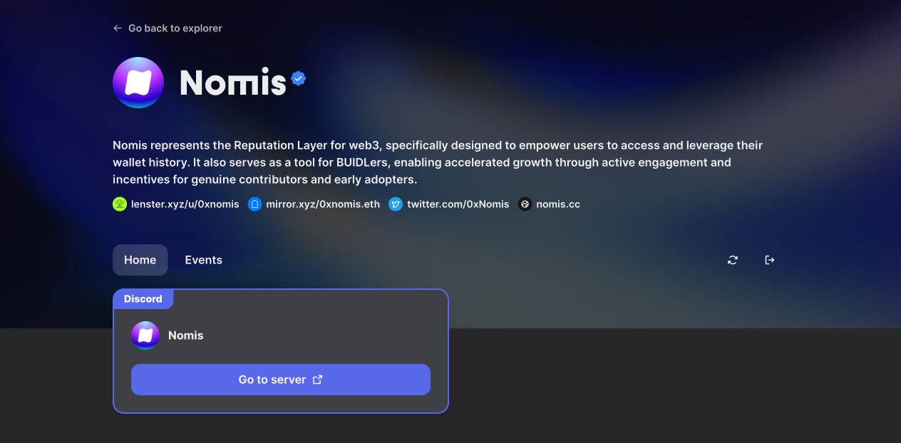 Nomis Discord server at the Guild website